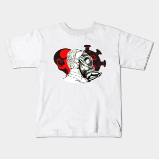 Alien UFO and gas mask Kids T-Shirt